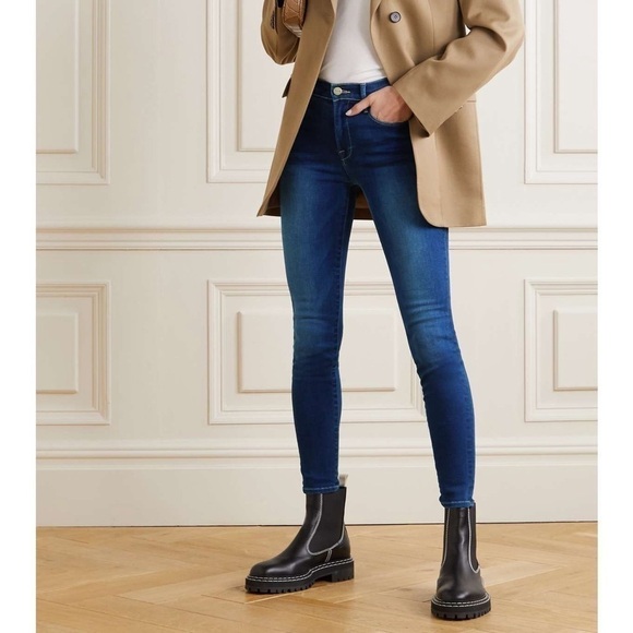 FRAME Le High Dark Wash Skinny Jeans - Picture 2 of 9